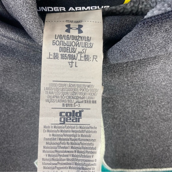 Under Armour Gray Green Storm Cold Gear Hoodie Sweatshirt XL - Picture 2 of 8